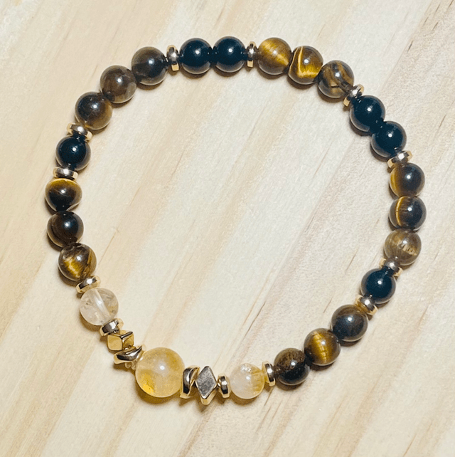 POSITIVES VIBES ,Citrine Chauffée ,Oeil du tigre et Onyx
