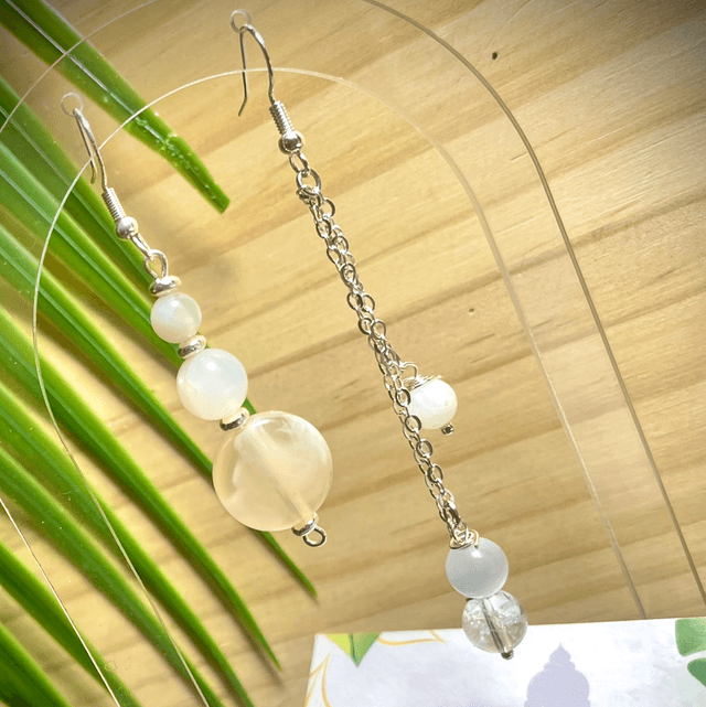 Boucles FARO Pierre de Lune et Cristal de Roche