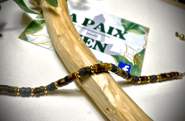 Bracelet Sunny Œil du Tigre et Pierre de Lave