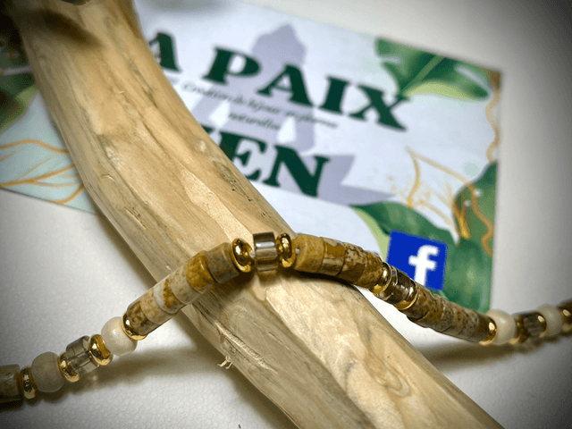 Bracelet Sunny Jaspe Paysage et Quartz Fumé 