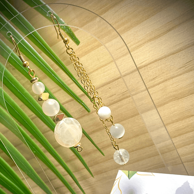 Boucles FARO Pierre de Lune et Cristal de Roche