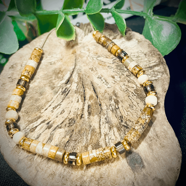 Bracelet Sunny Jaspe Paysage et Quartz Fumé 
