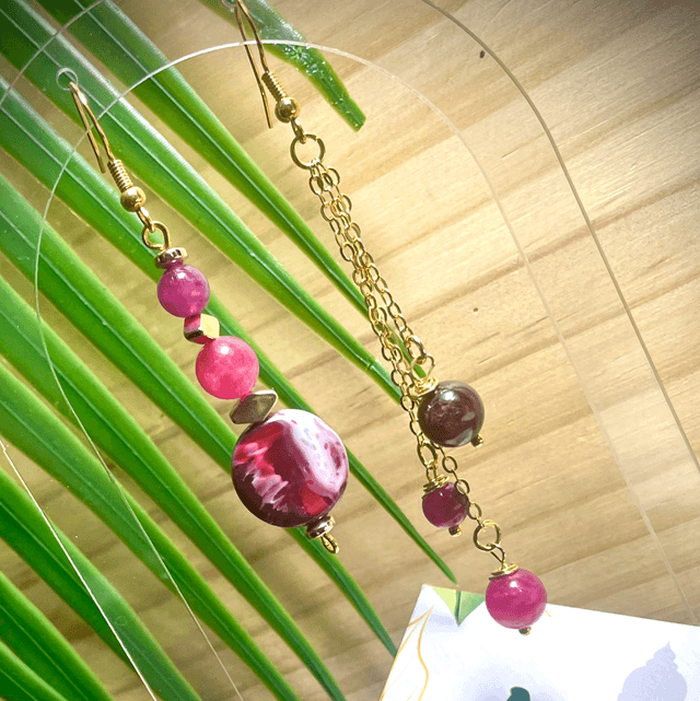 Boucles FARO Grenat Tourmaline Melon d’Eau